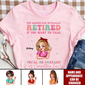 The Legend Has Officially Retired - Personalized Shirt, Gift for Mom, Grandma