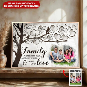 Family A Little Bit Of Crazy - Customized Personalized Poster - Gift For Family Grandma Grandpa Grandkids Mother Father Family Member