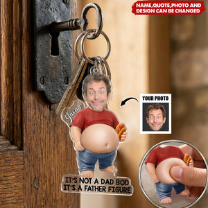 Dad Bod in Progress – Personalized Acrylic Keychain, Gifts for Dad and Grandpa