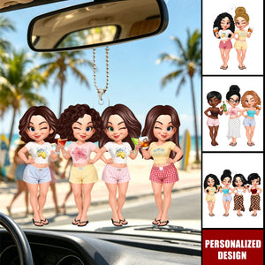 Besties Sisters Effect Pink - Personalized Acrylic Car Ornament