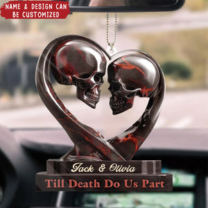 Our Love Story Never Dies - Personalized Acrylic Car Ornament, Gifts For Husband And Wife