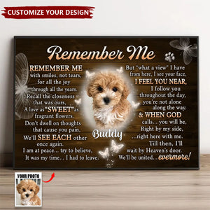 Custom Photo You Will Be Right By My Side - Memorial Personalized Horizontal Poster
