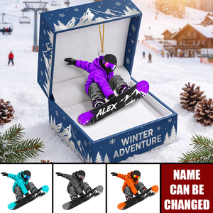 Personalized Snowboarder Acrylic Ornament — Gift For Snowboarding Lovers