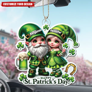 Happy Couple Patrick's Day - Personalized Acrylic Car Ornament