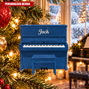 Personalized Piano Acrylic Christmas Ornament - Custom Name Piano Player Gift