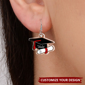 Graduation Cap - Personalized Acrylic Earrings