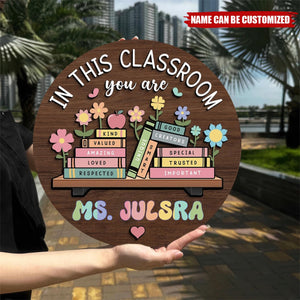 In this Classroom You Are - Personalized Cute Teacher Door Sign, Back to School Gift