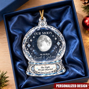 Our Moon Couple Custom Moon Phase by Date - Personalized Acrylic Ornament