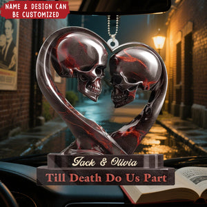 Our Love Story Never Dies - Personalized Acrylic Car Ornament, Gifts For Husband And Wife