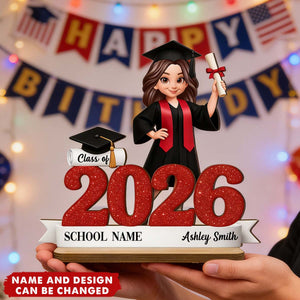 Class Of 2026 3D Effect Senior - Personalized 2-Layered Wooden Plaque