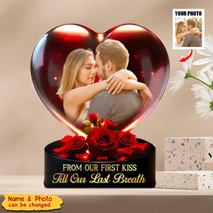 Custom Photo From Our First Kiss - Couple Personalized Acrylic Plaque