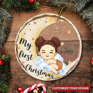 Joy To The World - Family Personalized Circle Glass Ornament