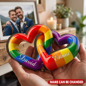 Rainbow Heart - Personalized Wooden 4-Layer Block