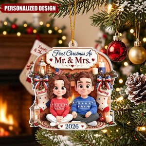 Custom First Christmas Acrylic Ornament - Personalized Anniversary Christmas Wedding Gifts