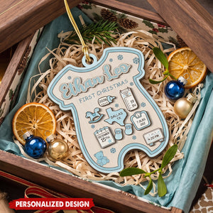 Personalized Baby First Christmas Ornament - Birth Details Keepsake Decoration for Newborn