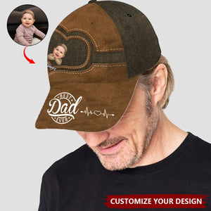 Custom Photo Best Papa Ever - Personalized Classic Cap, Father's Day Gift For Dad, Grandpa