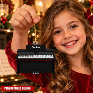 Personalized Piano Acrylic Christmas Ornament - Custom Name Piano Player Gift