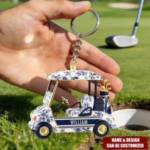 Golf Cart - Personalized Acrylic Keychain, Gifts For Golf Lovers
