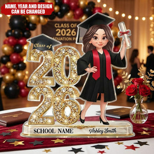 Class Of Year Graduation Behind You All Your Dream - Personalized Acrylic Block Plaque