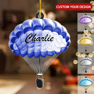 Parachute Personalized Christmas Ornament, Gift For Extreme Sports Lover
