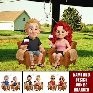 Welcome To Grandma Grandpa House - Personalized Acrylic Ornament, Car Hanger