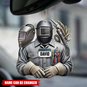 Celebrate The Craftsmanship Personalized Welder Acrylic Car Ornament