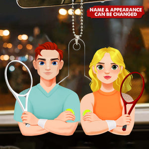 Tennis Couple - Personalized Acrylic Ornament - Gifts For Tennis Couple