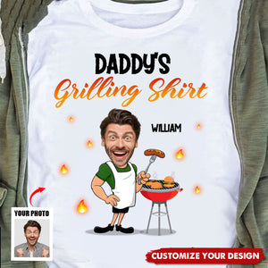 Custom Photo Master Of The Grill - Family Personalized T-shirt