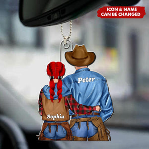 Personalized Gifts For Cowboys Couple Car Ornament