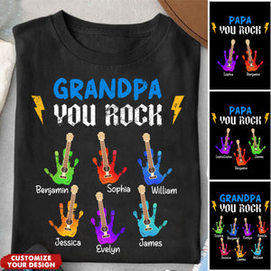 Grandpa You Rock - Personalized Shirt - Father's Day, Gift For Dad, Grandpa