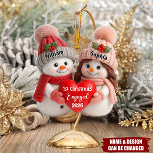 First Christmas Engaged, Married Personalized Acrylic Ornament