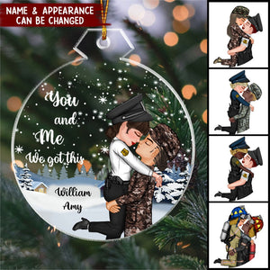 Our First Christmas Together Christmas Custom Gifts For Husband And Wife Uniform - Personalized Custom Shape Acrylic Ornament