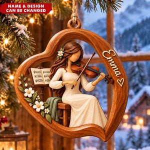 Personalized Christmas Ornament Of A Girl Playing The Violin