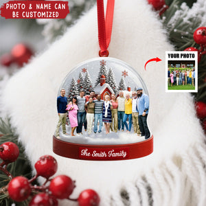 Custom Photo Together Is The Best Place To Be - Personalized Acrylic Ornament, Christmas Birthday Gifts
