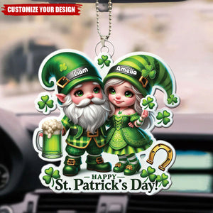 Happy Couple Patrick's Day - Personalized Acrylic Car Ornament