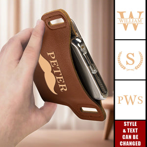 Personalized Men Leather Cell Phone Belt Pack Bags Loop Waist Bag