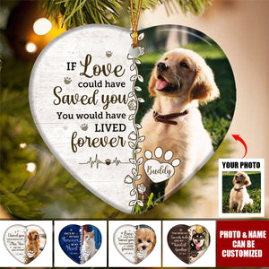 Custom Photo Death Ends A Life, Not A Relationship - Memorial Personalized Ceramic Ornament