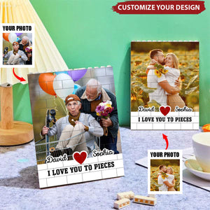 I Love You To Pieces - Personalized Photo Building Brick Blocks