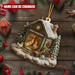 Welcome to Our Cozy Farm, Celebrate the Holiday Season, Personalized Custom Wood Ornament