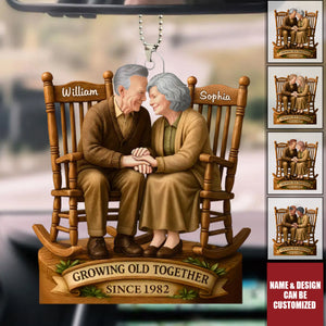 Love That Grows With Time - Personalized Acrylic Car Ornament, Gift For Husband Wife, Anniversary