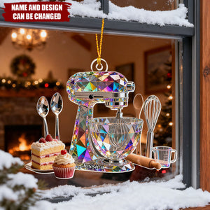 Blender Baking - Personalized Christmas Acrylic Ornament, Gift For Baker