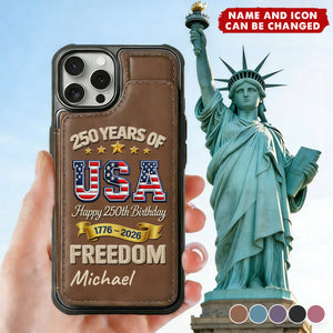 America 250 Years Of Freedom Embroidery Effect Prints - Gift for Dad, US Military Army