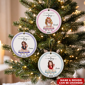 The Year I Learned Mahjong - Personalized Ceramic Ornament
