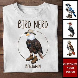 Bird Nerd Funny Bird Watcher Personalized T-Shirt, Gift for Bird Lover