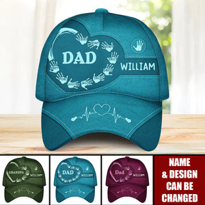 Dad Grandpa Kids Handprints - Personalized Classic Cap