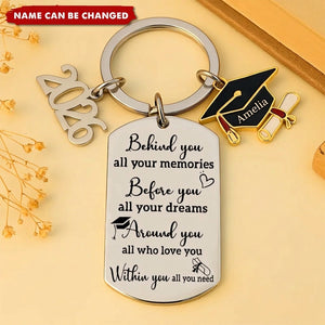 We Are So Proud of You - Personalized Family Graduation Keychain