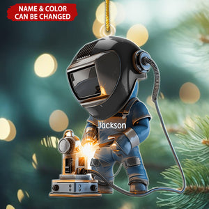 Working Welder Personalized Christmas Ornament, Gift For Welder