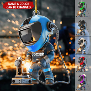 Working Welder Personalized Christmas Ornament, Gift For Welder