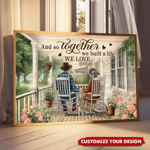 Couple Sitting On The Porch, Growing Old Together Personalized Poster