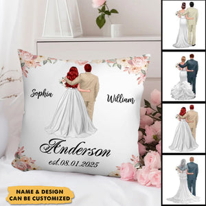 Mr. And Mrs. Couple Wedding Gift Personalized Pillow
